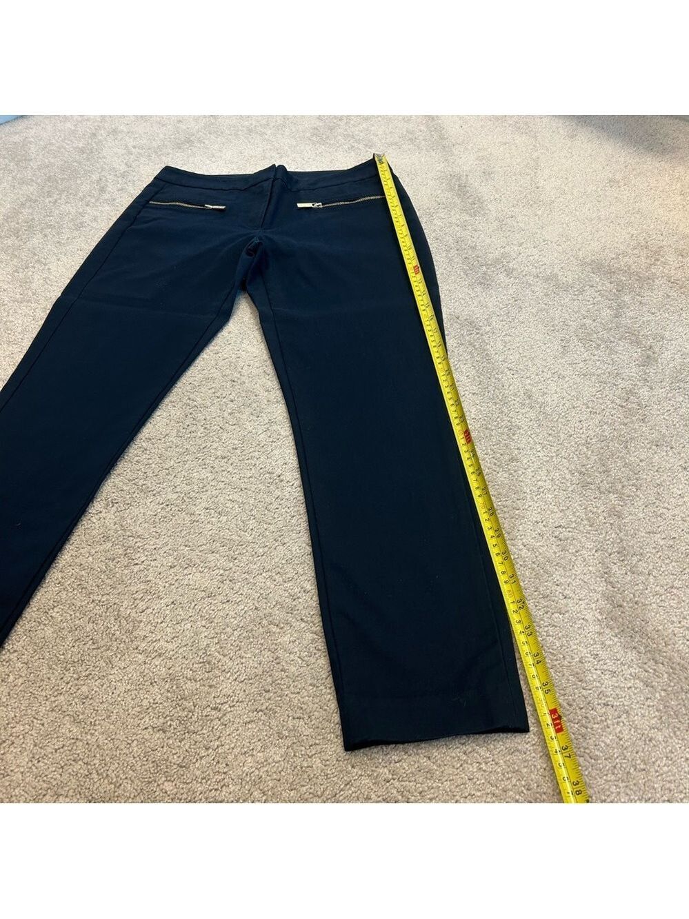 MICHAEL MICHAEL KORS Navy Blue Hutton Cotton-Blend slim fit ankle pants Sz 6 - Picture 13 of 14